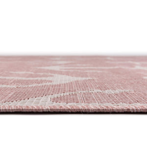 Pink 5' 3 x 8' Outdoor Coastal Oval Area Rug Weather Resistant for Patio, Deck, Terrace, Balcony, Porch 100% Polypropylene Coastal Decor Carpet for Sale at Rug Engine