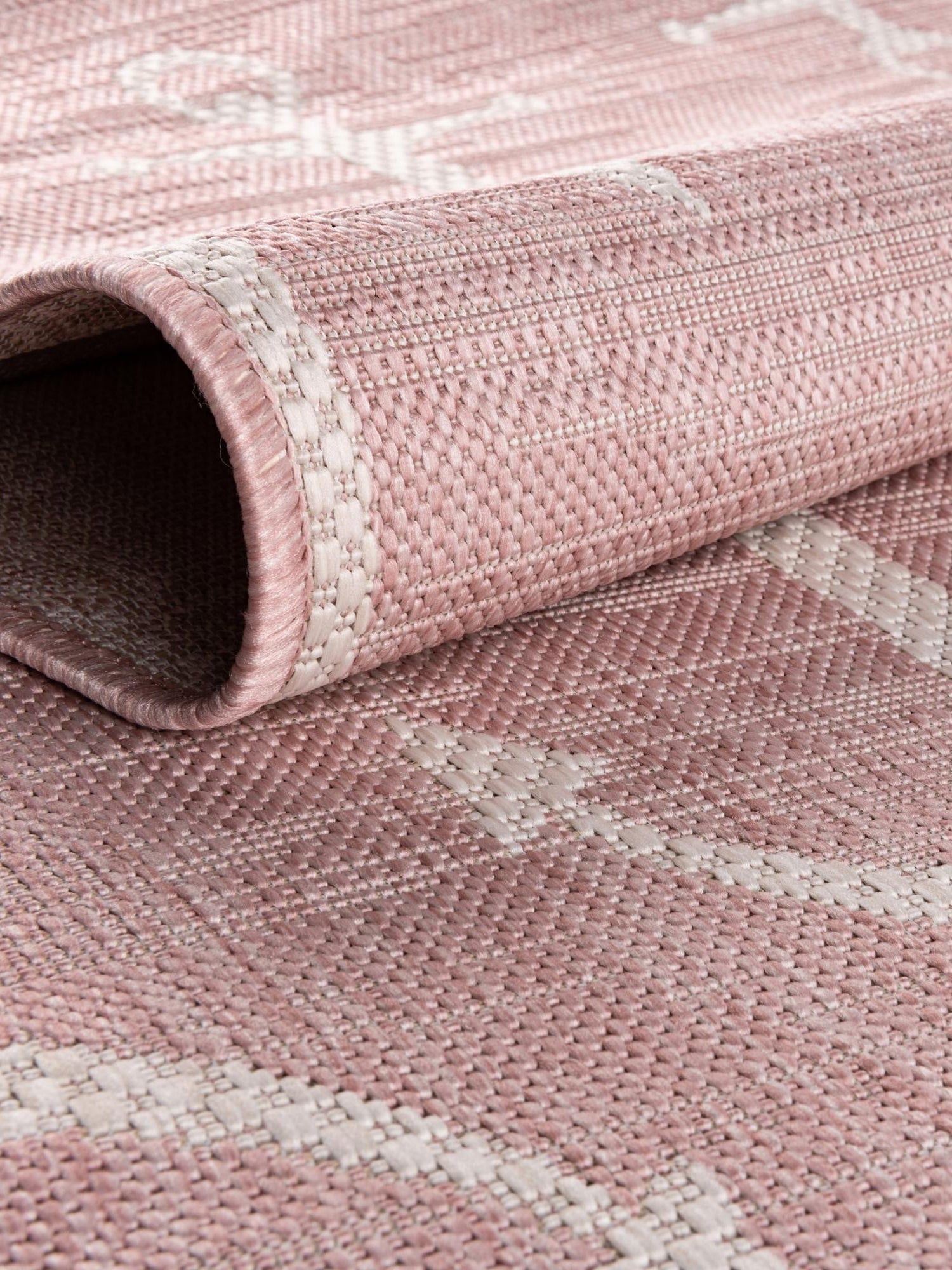Pink 5' 3 x 8' Outdoor Coastal Oval Area Rug Weather Resistant for Patio, Deck, Terrace, Balcony, Porch 100% Polypropylene Coastal Decor Carpet for Sale at Rug Engine