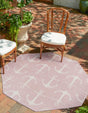 Pink 7' 10 x 7' 10 Outdoor Coastal Octagon Area Rug Weather Resistant for Patio, Deck, Terrace, Balcony, Porch 100% Polypropylene Coastal Decor Carpet for Sale at Rug Engine