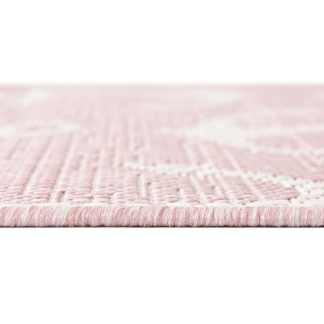 Pink 7' 10 x 7' 10 Outdoor Coastal Octagon Area Rug Weather Resistant for Patio, Deck, Terrace, Balcony, Porch 100% Polypropylene Coastal Decor Carpet for Sale at Rug Engine