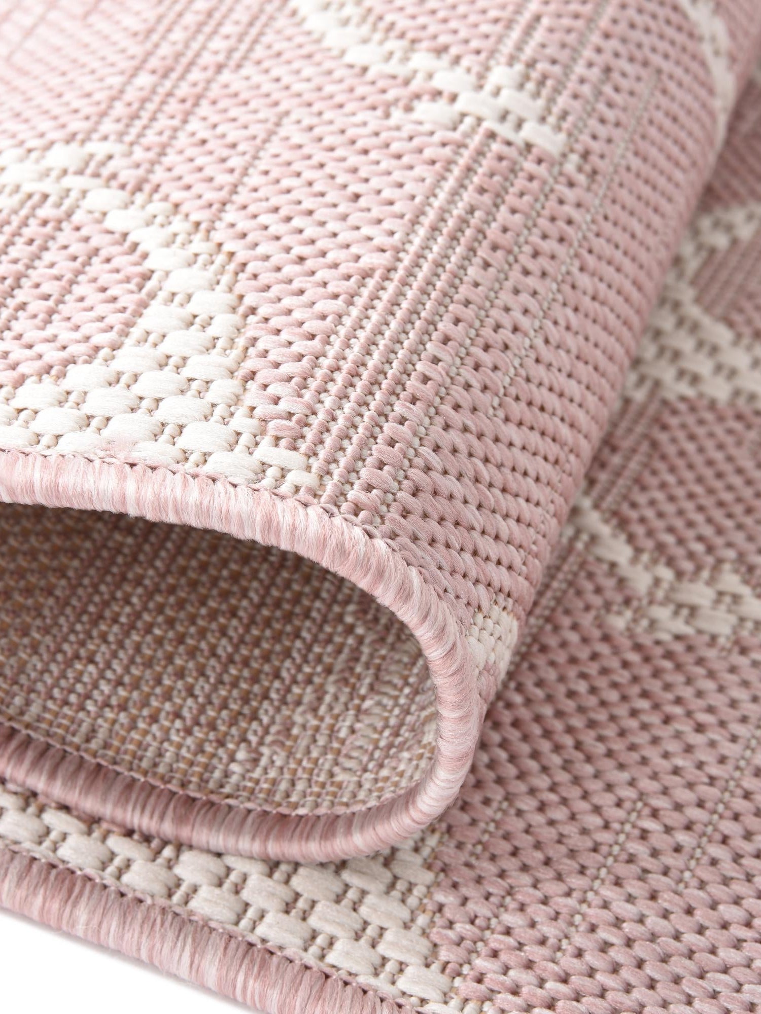 Pink 5' 3 x 5' 3 Outdoor Coastal Octagon Area Rug Weather Resistant for Patio, Deck, Terrace, Balcony, Porch 100% Polypropylene Coastal Decor Carpet for Sale at Rug Engine