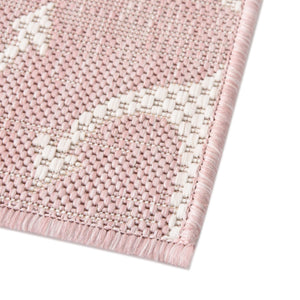 Pink 5' 3 x 5' 3 Outdoor Coastal Octagon Area Rug Weather Resistant for Patio, Deck, Terrace, Balcony, Porch 100% Polypropylene Coastal Decor Carpet for Sale at Rug Engine