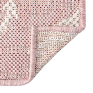 Pink 7' 10 x 7' 10 Outdoor Coastal Octagon Area Rug Weather Resistant for Patio, Deck, Terrace, Balcony, Porch 100% Polypropylene Coastal Decor Carpet for Sale at Rug Engine