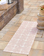 Pink 2' x 6' 1 Outdoor Coastal Runner Area Rug Weather Resistant for Patio, Deck, Terrace, Balcony, Porch 100% Polypropylene Coastal Decor Carpet for Sale at Rug Engine