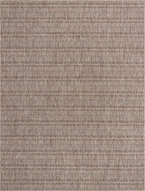 Natural 9' x 12' Outdoor Striped Rectangle Area Rug Weather Resistant for Patio, Deck, Terrace, Balcony, Porch Geometric Pattern Waterproof Carpet for Sale at Rug Engine