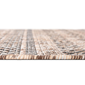Natural 3' 1 x 5' 3 Outdoor Striped Rectangle Area Rug Weather Resistant for Patio, Deck, Terrace, Balcony, Porch Geometric Pattern Waterproof Carpet for Sale at Rug Engine