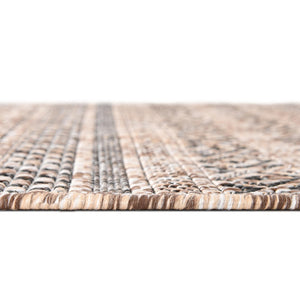 Natural 10' x 13' 1 Outdoor Striped Rectangle Rug