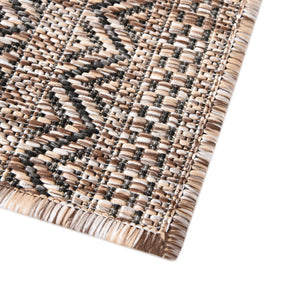 Natural 3' 1 x 5' 3 Outdoor Striped Rectangle Area Rug Weather Resistant for Patio, Deck, Terrace, Balcony, Porch Geometric Pattern Waterproof Carpet for Sale at Rug Engine