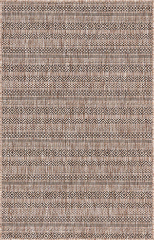 Natural 3' 1 x 5' 3 Outdoor Striped Rectangle Area Rug Weather Resistant for Patio, Deck, Terrace, Balcony, Porch Geometric Pattern Waterproof Carpet for Sale at Rug Engine