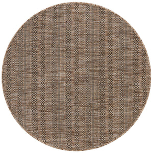 Natural 4' 1 x 4' 1 Outdoor Striped Round Area Rug Weather Resistant for Patio, Deck, Terrace, Balcony, Porch Geometric Pattern Waterproof Carpet for Sale at Rug Engine