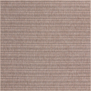 Natural 10' x 10' Outdoor Striped Square Area Rug Weather Resistant for Patio, Deck, Terrace, Balcony, Porch Geometric Pattern Waterproof Carpet for Sale at Rug Engine