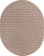 Natural 7' 10 x 10' Outdoor Striped Oval Area Rug Weather Resistant for Patio, Deck, Terrace, Balcony, Porch Geometric Pattern Waterproof Carpet for Sale at Rug Engine