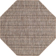 Natural 5' 3 x 5' 3 Outdoor Striped Octagon Area Rug Weather Resistant for Patio, Deck, Terrace, Balcony, Porch Geometric Pattern Waterproof Carpet for Sale at Rug Engine