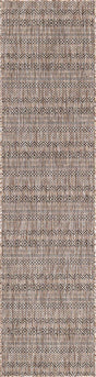 Natural 2' x 8' Outdoor Striped Runner Area Rug Weather Resistant for Patio, Deck, Terrace, Balcony, Porch Geometric Pattern Waterproof Carpet for Sale at Rug Engine