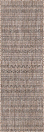 Natural 2' x 6' 1 Outdoor Striped Runner Area Rug Weather Resistant for Patio, Deck, Terrace, Balcony, Porch Geometric Pattern Waterproof Carpet for Sale at Rug Engine