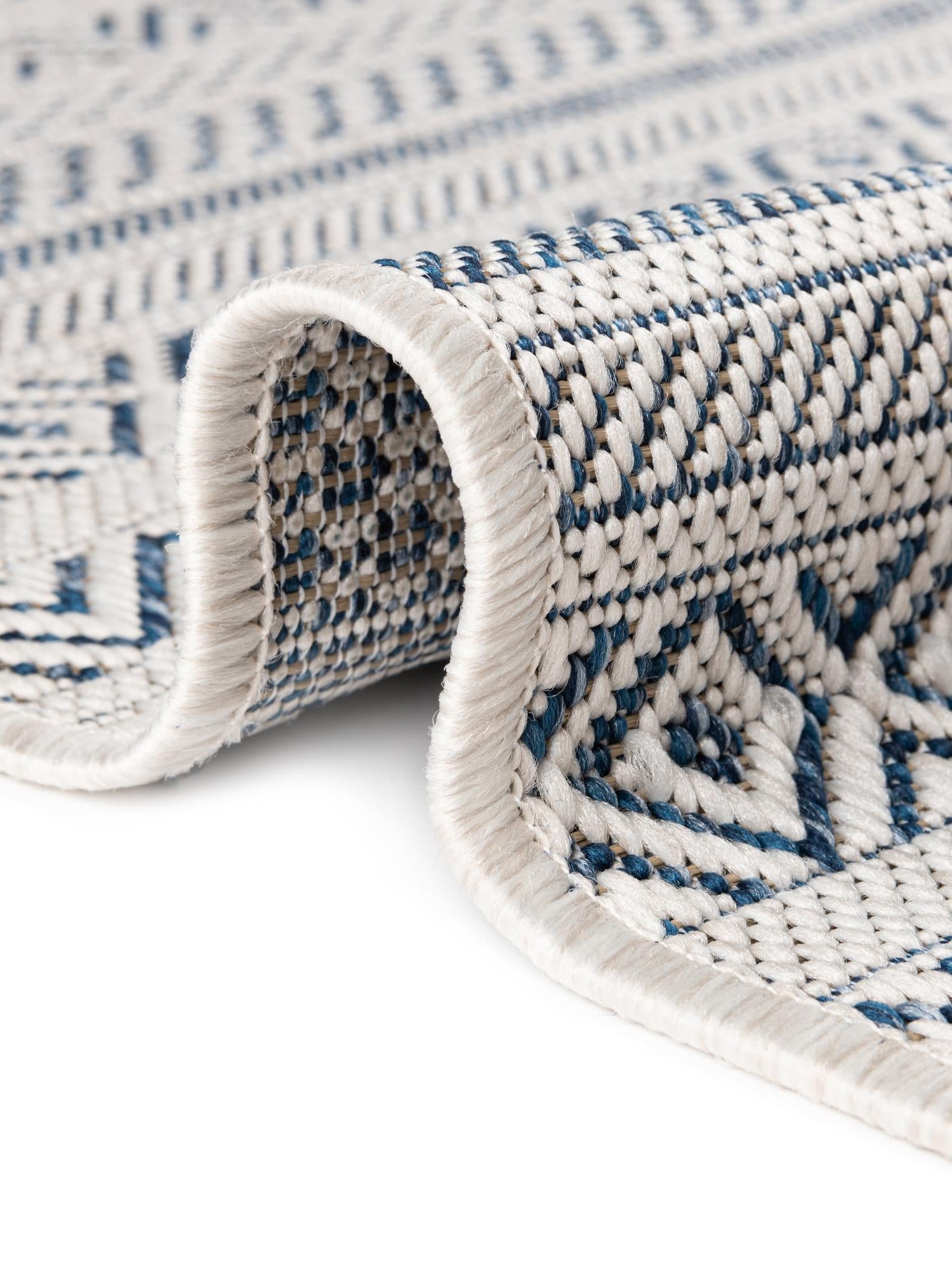Light Blue 6' 1 x 9' Outdoor Striped Rectangle Area Rug Weather Resistant for Patio, Deck, Terrace, Balcony, Porch Geometric Pattern Waterproof Carpet for Sale at Rug Engine