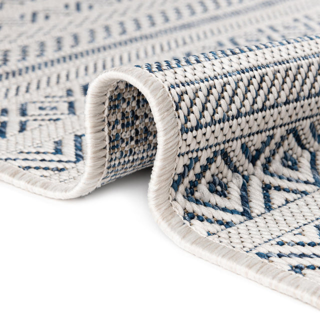 Light Blue 6' 1 x 9' Outdoor Striped Rectangle Area Rug Weather Resistant for Patio, Deck, Terrace, Balcony, Porch Geometric Pattern Waterproof Carpet for Sale at Rug Engine