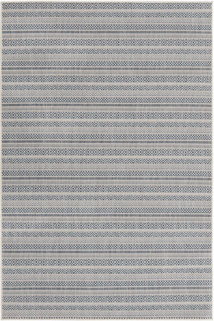 Light Blue 5' 3 x 8' Outdoor Striped Rectangle Area Rug Weather Resistant for Patio, Deck, Terrace, Balcony, Porch Geometric Pattern Waterproof Carpet for Sale at Rug Engine