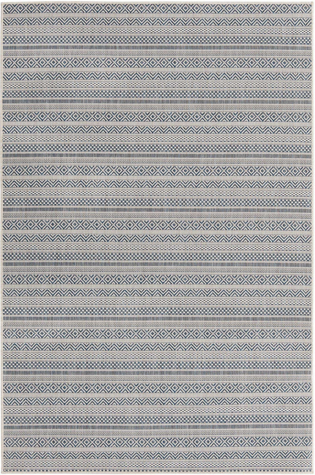Light Blue 5' 3 x 8' Outdoor Striped Rectangle Area Rug Weather Resistant for Patio, Deck, Terrace, Balcony, Porch Geometric Pattern Waterproof Carpet for Sale at Rug Engine