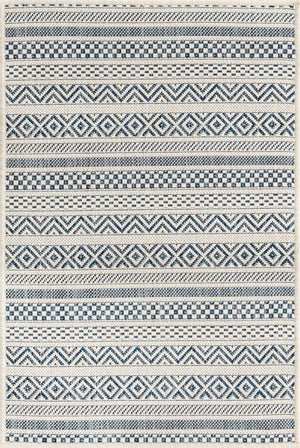 Light Blue 2' x 3' 1 Outdoor Striped Rectangle Area Rug Weather Resistant for Patio, Deck, Terrace, Balcony, Porch Geometric Pattern Waterproof Carpet for Sale at Rug Engine