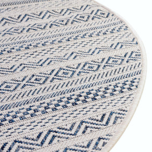 Light Blue 7' 10 x 10' Outdoor Striped Oval Area Rug Weather Resistant for Patio, Deck, Terrace, Balcony, Porch Geometric Pattern Waterproof Carpet for Sale at Rug Engine