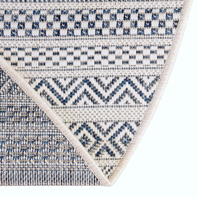 Light Blue 7' 10 x 10' Outdoor Striped Oval Area Rug Weather Resistant for Patio, Deck, Terrace, Balcony, Porch Geometric Pattern Waterproof Carpet for Sale at Rug Engine