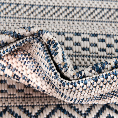 Light Blue 5' 3 x 5' 3 Outdoor Striped Octagon Area Rug Weather Resistant for Patio, Deck, Terrace, Balcony, Porch Geometric Pattern Waterproof Carpet for Sale at Rug Engine