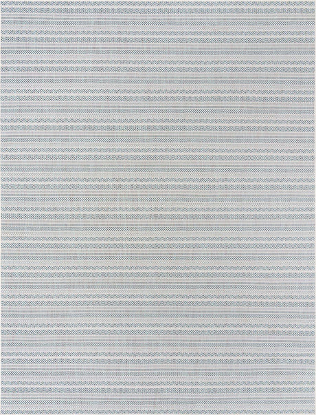 Teal 10' x 13' 1 Outdoor Striped Rectangle Rug