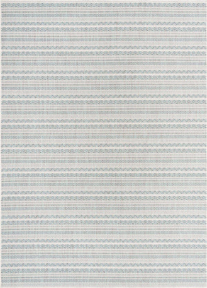 Teal 7' 10 x 11' Outdoor Striped Rectangle Area Rug Weather Resistant for Patio, Deck, Terrace, Balcony, Porch Geometric Pattern Waterproof Carpet for Sale at Rug Engine