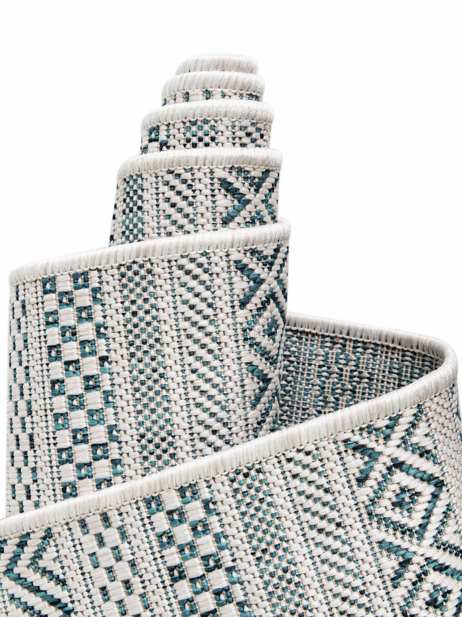 Teal 3' 1 x 5' 3 Outdoor Striped Rectangle Area Rug Weather Resistant for Patio, Deck, Terrace, Balcony, Porch Geometric Pattern Waterproof Carpet for Sale at Rug Engine