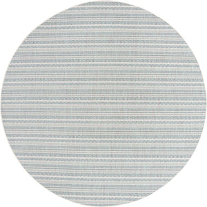 Teal 10' x 10' Outdoor Striped Round Area Rug Weather Resistant for Patio, Deck, Terrace, Balcony, Porch Geometric Pattern Waterproof Carpet for Sale at Rug Engine