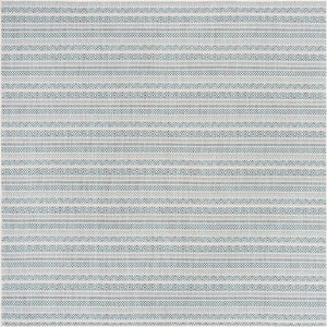 Teal 7' 10 x 7' 10 Outdoor Striped Square Area Rug Weather Resistant for Patio, Deck, Terrace, Balcony, Porch Geometric Pattern Waterproof Carpet for Sale at Rug Engine