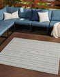 Teal 7' 10 x 7' 10 Outdoor Striped Square Area Rug Weather Resistant for Patio, Deck, Terrace, Balcony, Porch Geometric Pattern Waterproof Carpet for Sale at Rug Engine