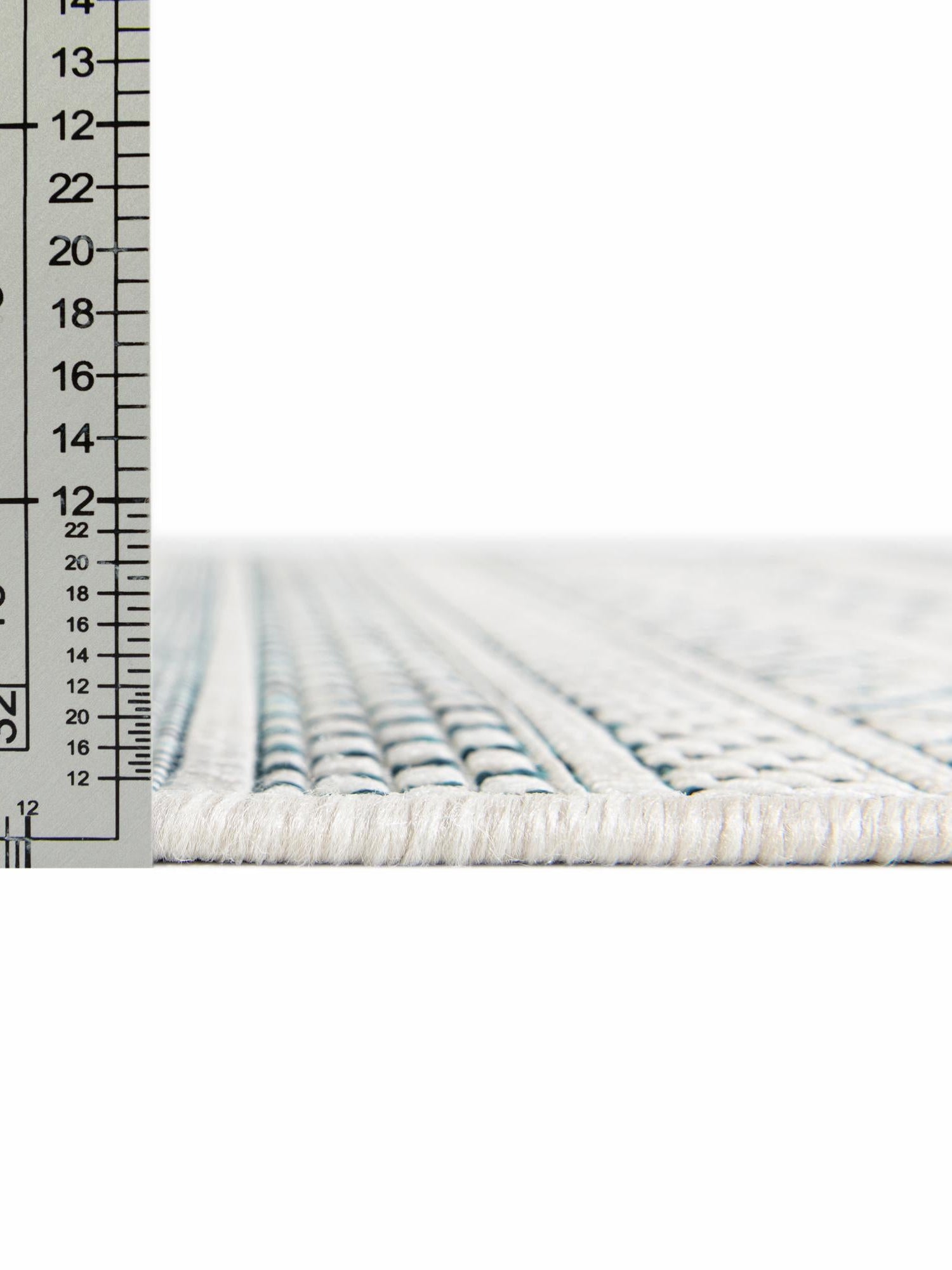 Teal 7' 10 x 7' 10 Outdoor Striped Octagon Area Rug Weather Resistant for Patio, Deck, Terrace, Balcony, Porch Geometric Pattern Waterproof Carpet for Sale at Rug Engine