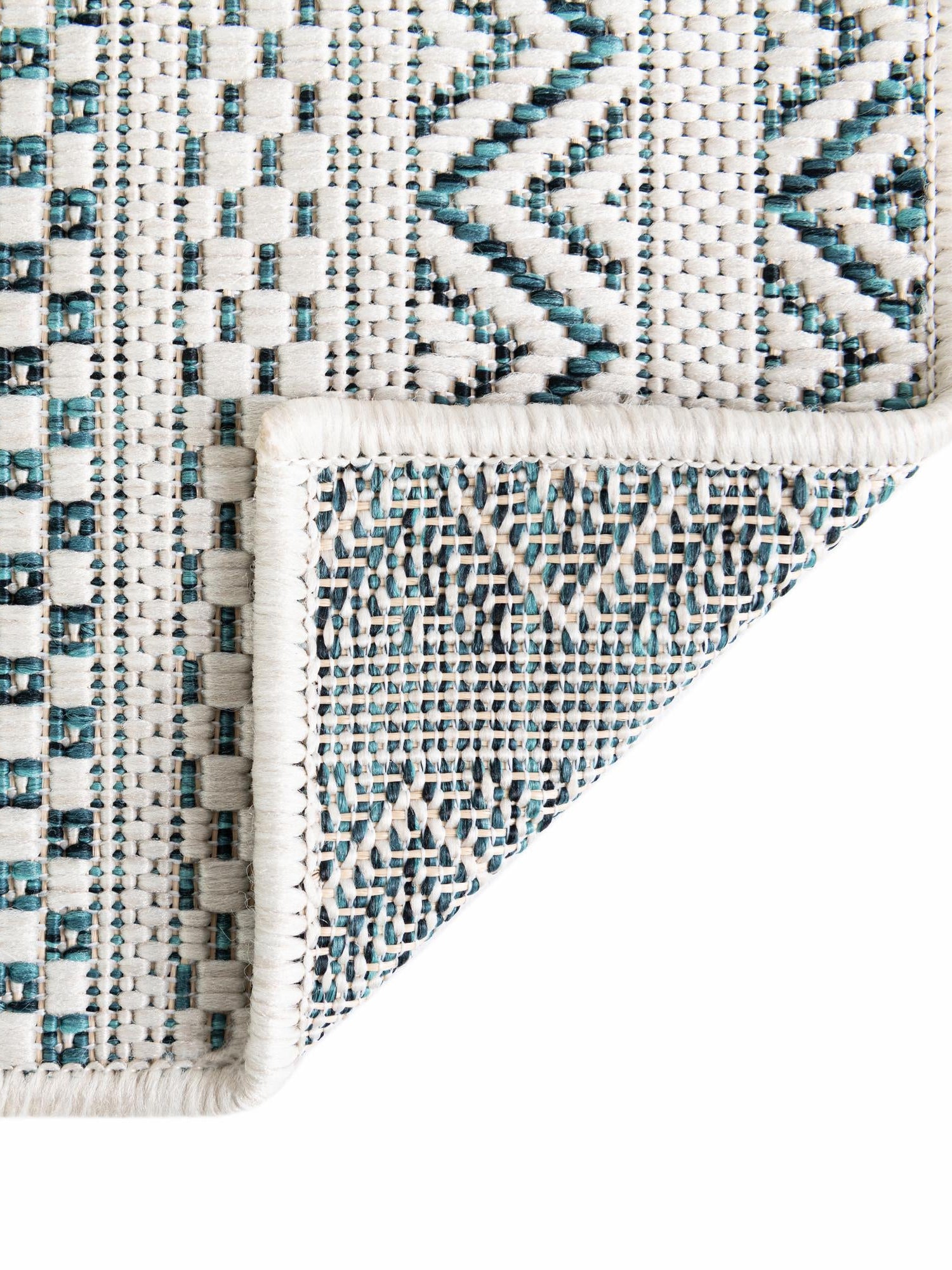 Teal 7' 10 x 7' 10 Outdoor Striped Octagon Area Rug Weather Resistant for Patio, Deck, Terrace, Balcony, Porch Geometric Pattern Waterproof Carpet for Sale at Rug Engine