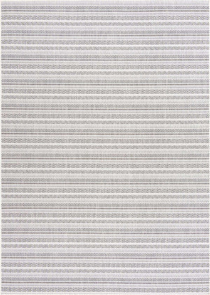 Beige 7' 10 x 11' Outdoor Striped Rectangle Area Rug Weather Resistant for Patio, Deck, Terrace, Balcony, Porch Geometric Pattern Waterproof Carpet for Sale at Rug Engine
