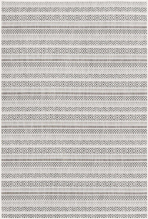 Beige 4' 1 x 6' 1 Outdoor Striped Rectangle Area Rug Weather Resistant for Patio, Deck, Terrace, Balcony, Porch Geometric Pattern Waterproof Carpet for Sale at Rug Engine