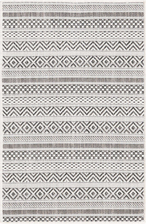 Beige 2' x 3' 1 Outdoor Striped Rectangle Area Rug Weather Resistant for Patio, Deck, Terrace, Balcony, Porch Geometric Pattern Waterproof Carpet for Sale at Rug Engine