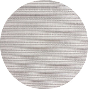 Beige 10' x 10' Outdoor Striped Round Rug