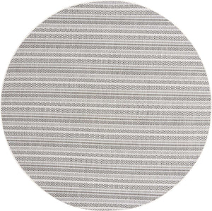 Beige 8' x 8' Outdoor Striped Round Rug