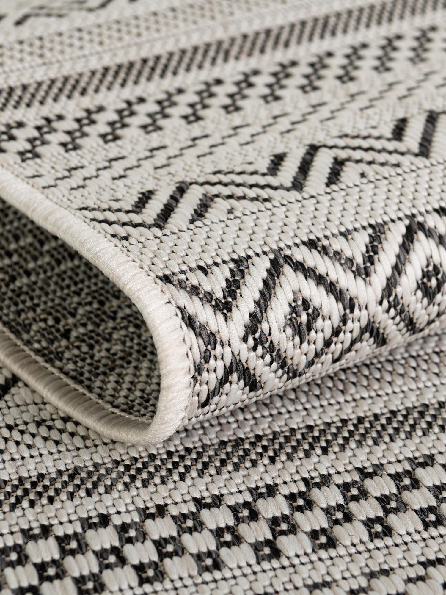 Beige 5' 3 x 5' 3 Outdoor Striped Square Area Rug Weather Resistant for Patio, Deck, Terrace, Balcony, Porch Geometric Pattern Waterproof Carpet for Sale at Rug Engine