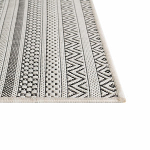 Beige 7' 10 x 7' 10 Outdoor Striped Octagon Area Rug Weather Resistant for Patio, Deck, Terrace, Balcony, Porch Geometric Pattern Waterproof Carpet for Sale at Rug Engine