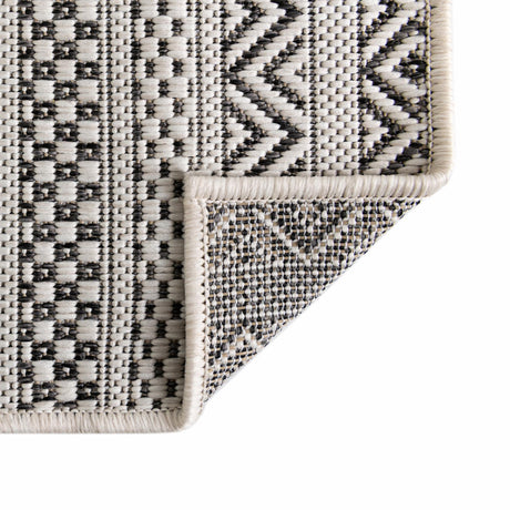 Beige 5' 3 x 5' 3 Outdoor Striped Octagon Area Rug Weather Resistant for Patio, Deck, Terrace, Balcony, Porch Geometric Pattern Waterproof Carpet for Sale at Rug Engine