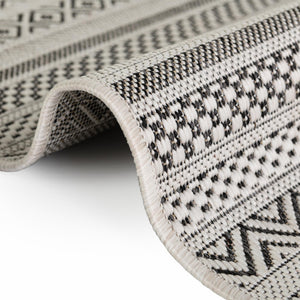 Beige 5' 3 x 5' 3 Outdoor Striped Octagon Area Rug Weather Resistant for Patio, Deck, Terrace, Balcony, Porch Geometric Pattern Waterproof Carpet for Sale at Rug Engine
