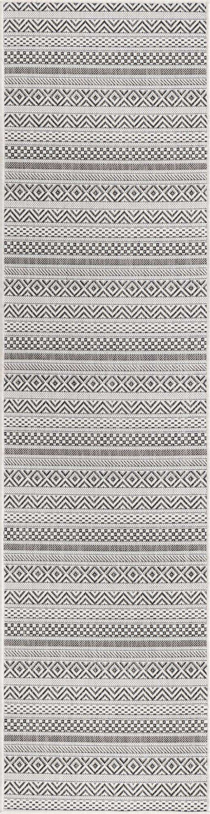 Beige 2' x 8' Outdoor Striped Runner Area Rug Weather Resistant for Patio, Deck, Terrace, Balcony, Porch Geometric Pattern Waterproof Carpet for Sale at Rug Engine