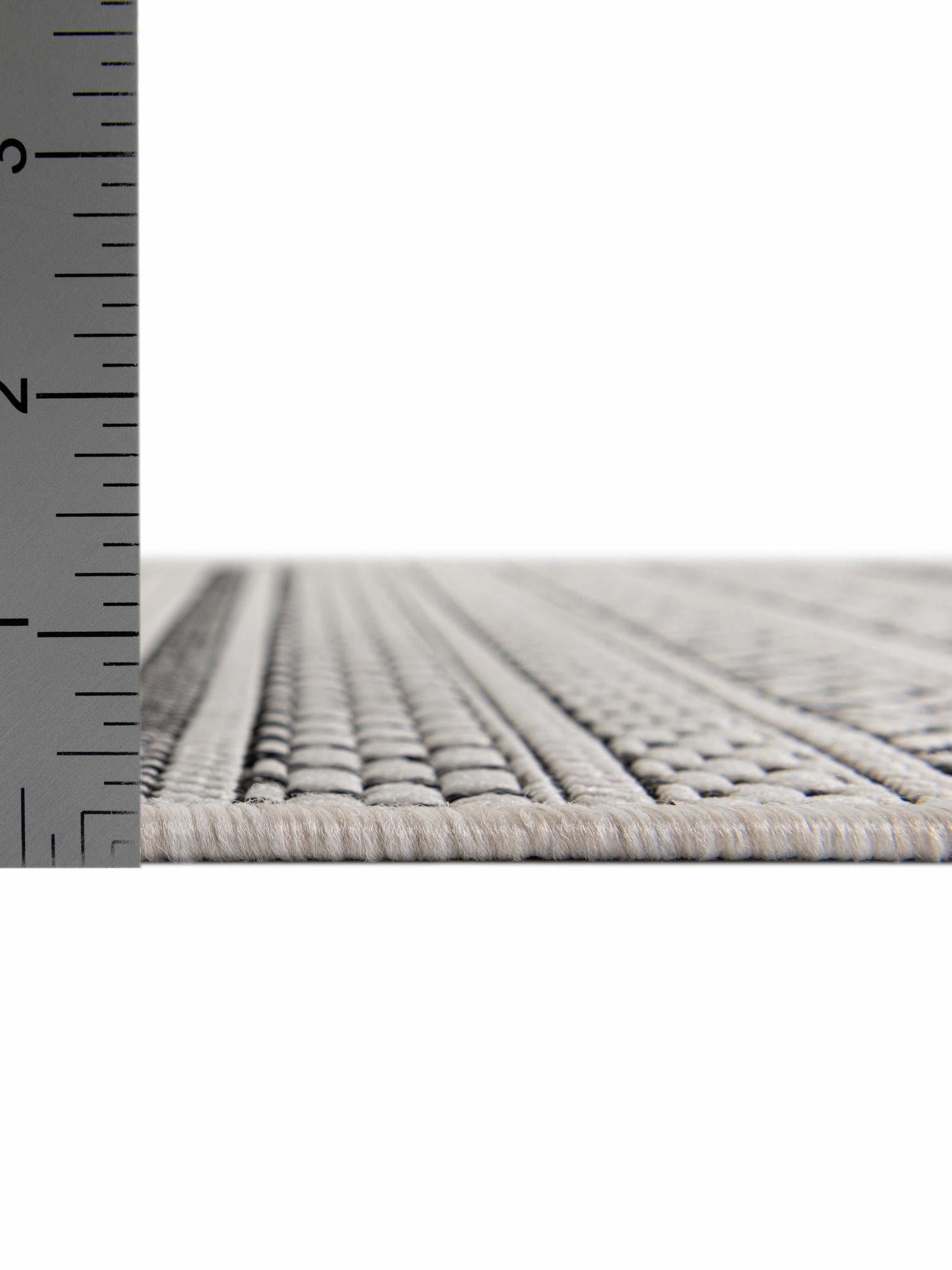 Beige 2' 7 x 12' Outdoor Striped Runner Area Rug Weather Resistant for Patio, Deck, Terrace, Balcony, Porch