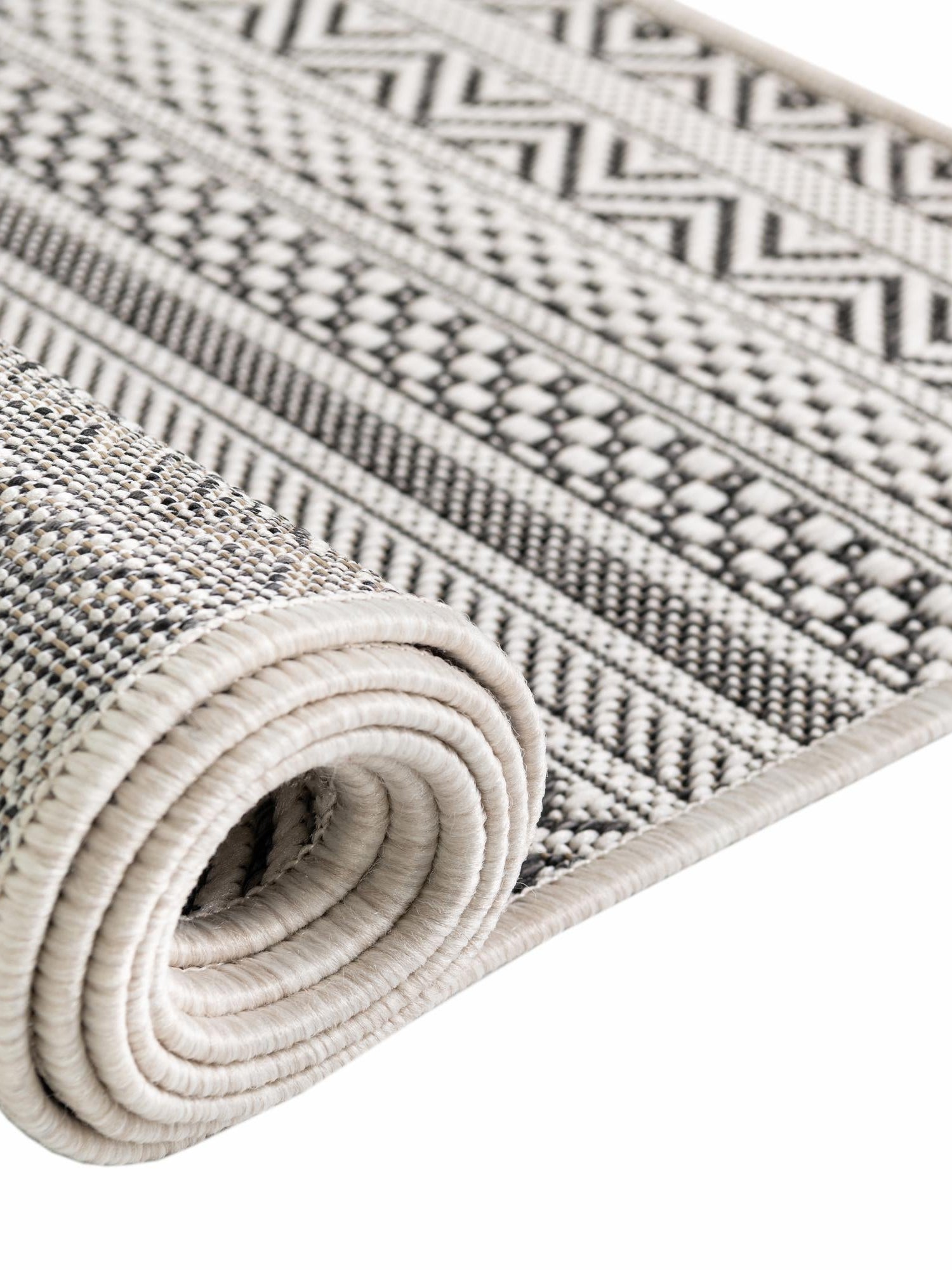 Beige 2' 7 x 12' Outdoor Striped Runner Area Rug Weather Resistant for Patio, Deck, Terrace, Balcony, Porch