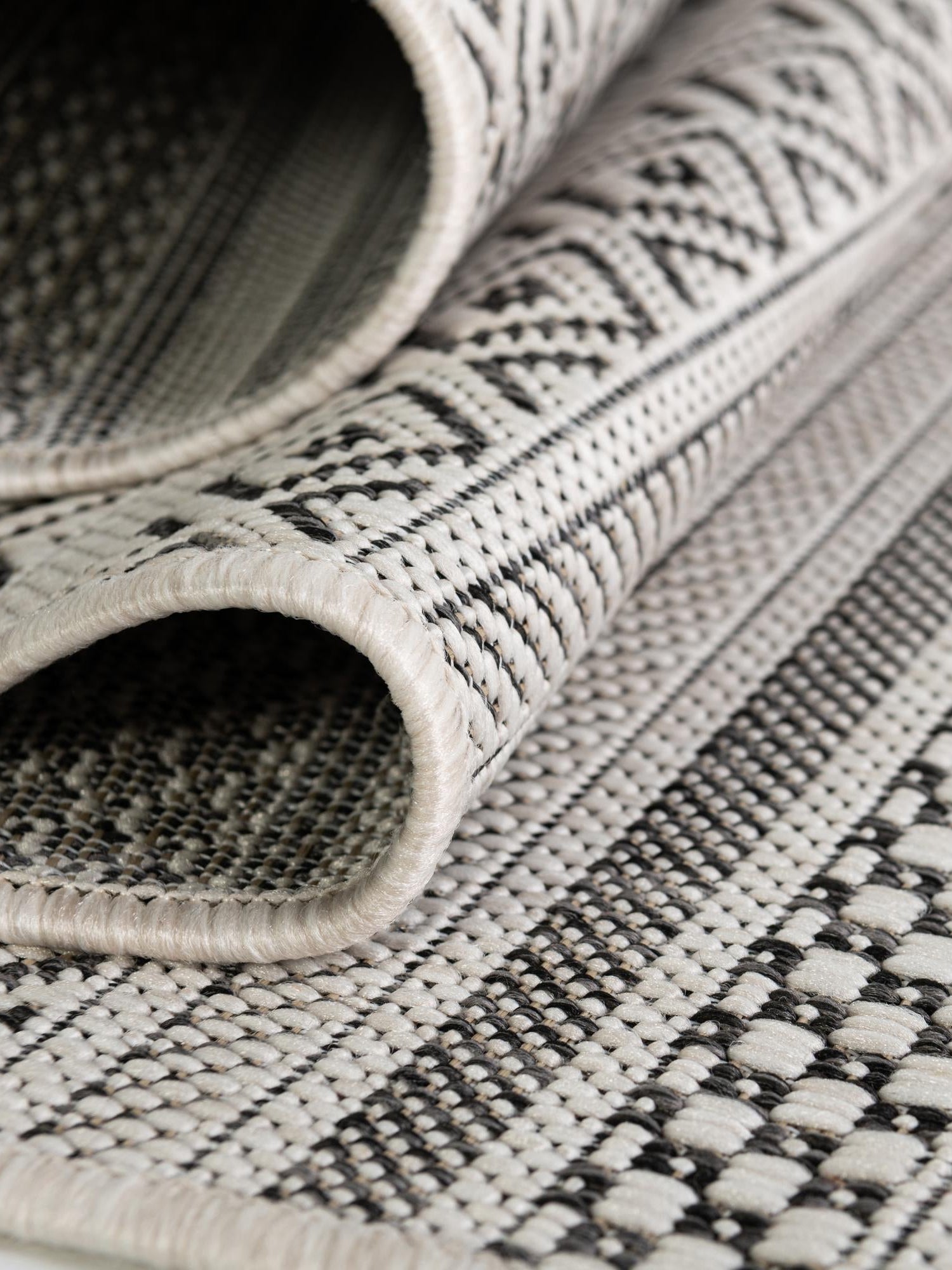 Beige 2' 7 x 12' Outdoor Striped Runner Area Rug Weather Resistant for Patio, Deck, Terrace, Balcony, Porch