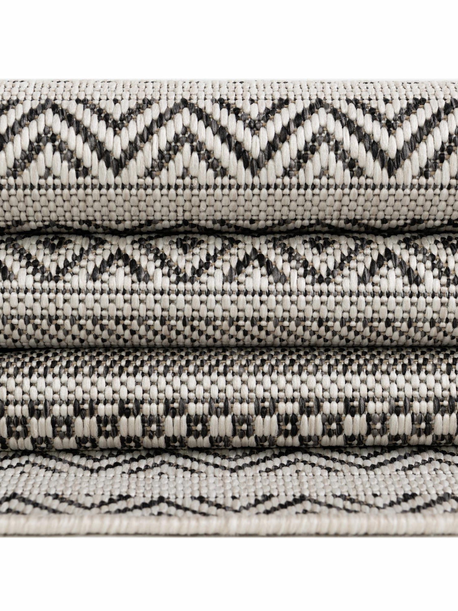 Beige 2' 7 x 12' Outdoor Striped Runner Area Rug Weather Resistant for Patio, Deck, Terrace, Balcony, Porch