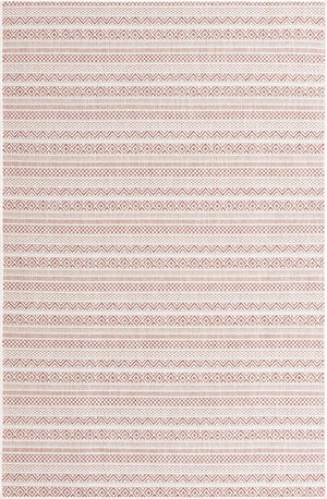 Red 5' 3 x 8' Outdoor Striped Rectangle Area Rug Weather Resistant for Patio, Deck, Terrace, Balcony, Porch Geometric Pattern Waterproof Carpet for Sale at Rug Engine